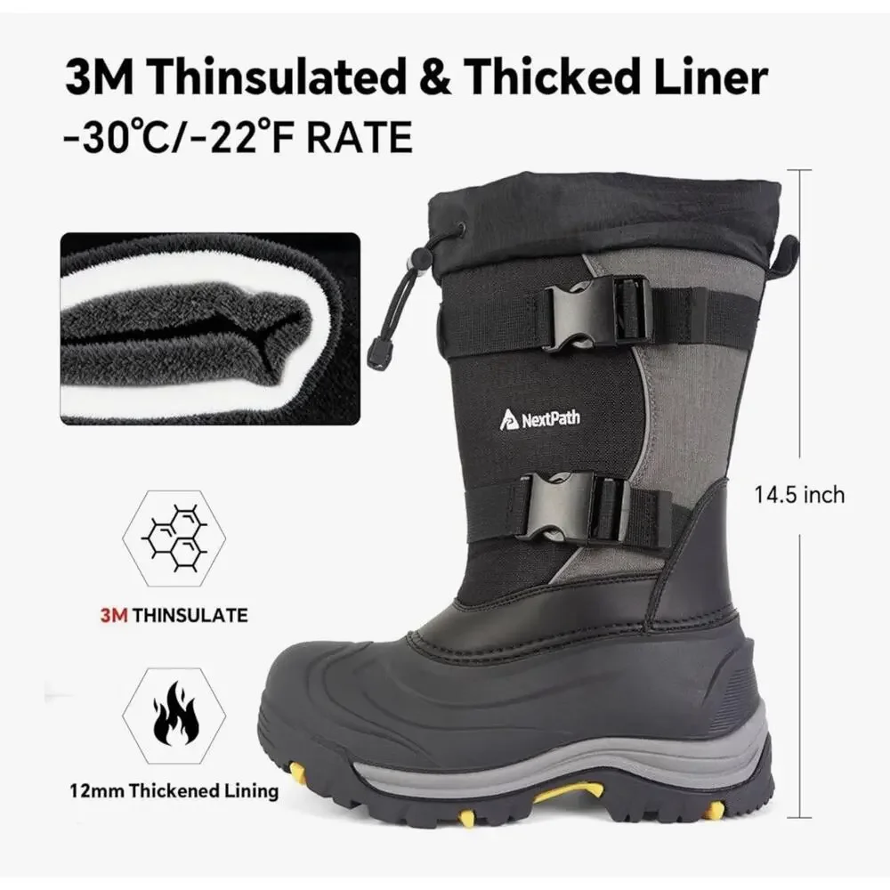 Men's Snow Boots 12/14 inch Snow Boots For Men Waterproof 10